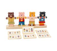 HGZLQKD Wooden Color Sorting Stacking Shape Toy Change Clothes Game Sensory Toy Fine Motor Skills Dress up Puzzle for Children Home