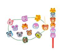 HGZLQKD Wooden Lacing Beads for Toddler,Stacking Blocks,Thinking Training Shape Matching Educational Threading for Kids Boys Girls, Animals