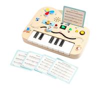HGZLQKD Wooden Piano Busy Board Switch Board Fine Motor Skill Development Portable Sensory Toy with Light for Toddler Kids Boys Girls