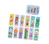 HGZLQKD Wooden Puzzles Bright Color Shapes Preschool Education Tools with Metal Box for Boys Girls, Animal