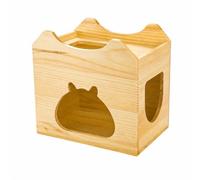 HGZLQKD Wooden Small Pet House with Visible Grain and Smooth Rounded Edges for Hamster Guinea Pig Squirrel Cozy Shelter Suitable for Indoor Cage Habitat, Style A