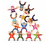 HGZLQKD Wooden Stacking Blocks Balance Game Building Toys Figures Puzzle Educational Play Solid Wood Construction Gift Box Suitable for children preschool classrooms quiet time playdates