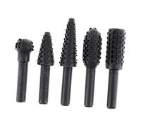 HGZLQKD Woodworking Twist Drill Bit Rotary Bar Rasp Set Heavy Duty Attachment for Wood Shaping Rotary File Grooving Woodworking Tool, 5 Pieces