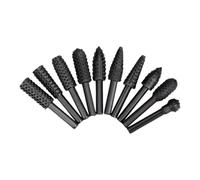 HGZLQKD Woodworking Twist Drill Bit Rotary Bar Rasp Set Heavy Duty Attachment for Wood Shaping Rotary File Grooving Woodworking Tool, 10 Pieces