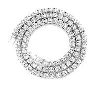 HH BLING EMPIRE Gold Silver Iced Out Diamond Tennis Chain Necklace for Men Women, Rhinestone Tennis Necklaces for Women and Teens, Tennis and Cuban Link Chains 18-30 Inches, 30", Crystal, crystal