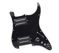 HH-Coil Splitting Electric Guitar Pickguard Two Blade Style High Output-15K With Two Humbucker Loaded Prewired Scratchplate (Color : Bk Pickguard)