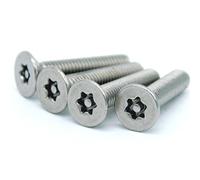 HH FASTENERS M2.5 x 6mm Stainless Steel Pin-in-Torx Flat Head Security Screws, 100 Pieces