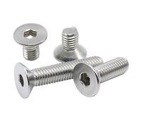 HH FASTENERS M3 x 8mm Flat/Countersunk Head Socket Screws, 100-Piece, Stainless Steel, Full Thread, Right Hand, Metric