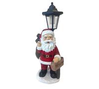 HH Home Hut Father Christmas Garden Ornament Solar Powered Xmas StatueTraditional Welcome Sign Santa Claus 44cm Tall