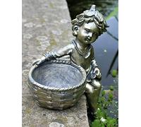 HH Home Hut Garden Ornament Fairy Cherub Boy Girl Pixie Bird Feeder Bath Planter 32 cm