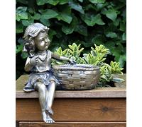 HH Home Hut Garden Ornament Fairy Cherub Girl Pixie Bird Feeder Bath Planter 32 cm