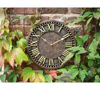 HH Home Hut Outdoor indoor Garden Wall Clock Hand Painted church clock 30cm rust