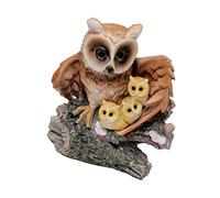HH Home Hut Solar Owl Statue Garden Ornaments Outdoor Decorations, Garden Figurine Laying Owl Family Solar Powered LED Lights Decor for Patio, Balcony, Lawn Housewarming Gifts