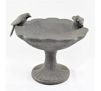 HH Home Hut Wildlife Bird Bath Feeder Stone slate Lead effect Finish Antique style