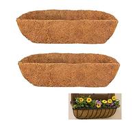 HH-LIFE 2 pcs Pre-formed Molded Coco Liners 24 inch (60cm) Wall Trough Coco Liner Window Box Liner For Wall Mounted Planters/Window Flower Baskets