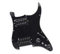 HH Loaded Prewired Scratchplate Two Humbucker Coil Splitting HH Guitar Pickguard Electric Guitar Pickguard (Color : Bk Pickups)