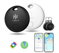HH-Tech Dual-System Smart Tracker Tags Pack-2 (Compatible with iOS & Android), Works with Apple Find My & Google Find Hub, Bluetooth Item Finder for Keys, Wallet, Luggage, Bags, and More
