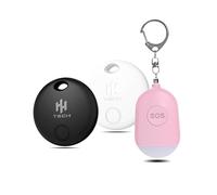 HH-Tech Smart Tag LITE (2-Pack) + Personal Safety Alarm - Smart Tracker for Apple iOS, Item Finder with Replaceable Battery, 130dB Emergency Alarm for Security, Travel & Outdoor Safety