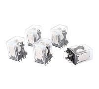 HH52PL DC 220V Coil 8 Pins DPDT Green LED Indicator Light Power Relay 5 Pcs