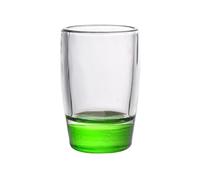 Hhaoran-9868 Glass Cup Colored Base Shot Glass, 1.5 Oz Clear Heavy Glasses for Whiskey, Tequila, Vodka, Spirits & Liquors Tumblers Water Glasses(Green)