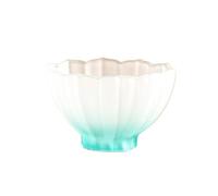 Hhaoran-9868 Glass Cup Lotus-Shaped Glaze Glass Cup, Small Hand-Blown Gradient Colored Frosted, 70ml Tumblers Water Glasses(Blue)