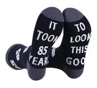 HHatvadiy 55th 65th 75th 85th Birthday Gifts for Men, Unique Stitched Novelty Socks for Fathers Day