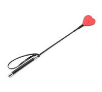 HHAura Heart Shape Leather Riding Crop - Premium Equestrian Horse Riding Whip for Training, Discipline, and Horseback Riding (Red)