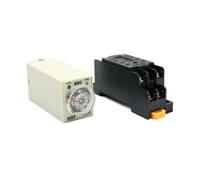 HHB18I Delay Timer H3Y-2 AC110V 220V 380V DC12V 24V With Base Socket Power-on Rotary Knob DPDT 0-60Min Timing Time Relay(AC 380V,0-30 Minute)