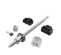 HHB18I RM1605 Ballscrew C7 End Machined Length 250~1550mm+Nut Housing BK/BF12 End support+Coupler For CNC Router SFU1605 Ballscrew Kit(SFU1605 Kit,650mm)