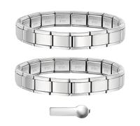 HhBdy 2Pcs 9 mm Nomination Bracelets and 1Pcs Nomination Charm Tool Italian Charm Bracelet Silver Stainless Steel Nomination Bracelet Women and Mens Nomination Bracelet,Valentine's Day Gifts