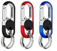 HhBdy 3Pcs Keyrings for Men,Bottle Opener Key Ring,Quick Release Keyring,Anti-Loss with Hook Car Keyring with Double Keyrings Personalized Heavy Duty Key Ring(Black,Blue,Orange Red)