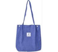 HhBdy Corduroy Tote Bag Simple Style Canvas Bag for Women Reinforced Double Shoulder Straps for School and Shopping Various Scenarios (Dark Purple)