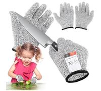 HhBdy Cut-Resistant Protective Gloves for Kids - 2 Pairs, Level 5 Protection for Kitchen, Chainsaw, Construction, and Gardening (XS)