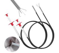 HhBdy Drain Unblocker,2Pcs Strong Sink Unblocker Four Prong Design Drain Snake Toilet Snake Unblocker Toilet UK Drain Cleaner Tool,for Kitchen Sink Bathroom Tub Toilet Drains(90cm,200cm)
