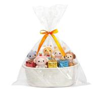 HhBdy Gift Basket, Hamper Baskets for Gifts Empty 30 × 12 cm Hamper Basket Cotton Baskets for Gifts with Gift Bag and Ribbon for Baby Shower Wedding Birthday Storage Easter (White)