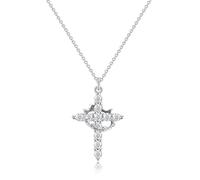 HhBdy Gold Plated Cross Necklace for Women Full Diamond Cubic Zirconia Cross Necklace Silver Necklaces for Women