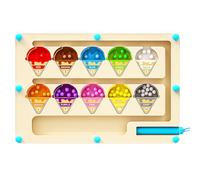 HhBdy Montessori Toys, Wooden Magnetic Maze Colour and Number Fine Motor Skills Toys Magnetic Puzzle for 3-5 Years Old Toddle Education Parent Child Activities Birthday Gifts