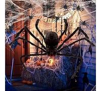 HhBdy Pack of 11 Halloween Spiders, Halloween Hairy Spider Decoration, Spider Horror with 20 g Spider Wadding Halloween Spider Realistic for Garden Theme Party Carnival Home Decoration