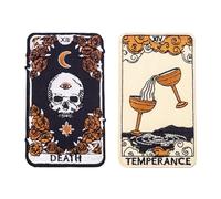 HhBdy Skull Embroidered Patch,2Pcs Iron on Patches Sense of Humor Skull Iron-on Embroidered Patches Day of Skull Ghost Head Motif Hot Melt,Appliques for DIY Decoration T-Shirt Hoodies Jeans Bags