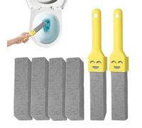 HhBdy Toilet Pumice Cleaning Stone 2Pcs Gray Pumice with Handles and 4Pcs Gray Pumice Replacements Scouring Stick Remove Toilet Bowl Hard Water Rings and Rust Suitable for Cleaning Toilet Bathroom