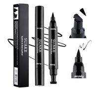 HhBdy Waterproof Eyeliner Stamp 4Pcs 2 in 1 Double Head Black Eyeliner Pencil Waterproof Eyeliner Smudgeproof Sweatproof Proof Hypoallergenic for Eye Makeup