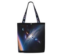 hhbiuuo A fascinating universe Print Large Tote Bag for Women - Reusable Canvas Shoulder Tote Bags, for Travel, Work, Daily Use