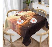 hhbiuuo African savannah giraffe calf Print Square Tablecloth, 60"x60" Decor Table Cover for Kitchen Picnic,Indoor/Outdoor Dining & Everyday Use