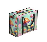 hhbiuuo Dreamy Little Mushroom Print Storage Bag, Reusable Groceries Bag, Waterproof Tote for Picnics, Travel, Moving&Everyday Use