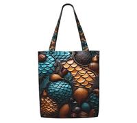 hhbiuuo fishscale pattern Print Large Tote Bag for Women - Reusable Canvas Shoulder Tote Bags, for Travel, Work, Daily Use