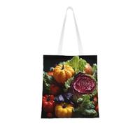 hhbiuuo Fresh Cabbage Print Canvas Tote Bag, Women Reusable Grocery Beach Bags, Cute Shopping Handbag, for Work Travel Gym