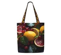 hhbiuuo Fresh Grapefruit Lemon Print Large Tote Bag for Women - Reusable Canvas Shoulder Tote Bags, for Travel, Work, Daily Use