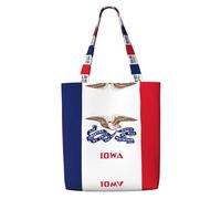 hhbiuuo Iowa state flag Print Large Tote Bag for Women - Reusable Canvas Shoulder Tote Bags, for Travel, Work, Daily Use