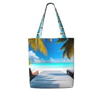 hhbiuuo Maldives Holidays Print Large Tote Bag for Women - Reusable Canvas Shoulder Tote Bags, for Travel, Work, Daily Use