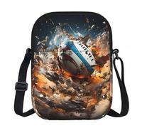 hhbiuuo Rugby on Fire Print Wallets, Small Crossbody Bags for Women, Stylish Phone Purses with Adjustable Cross Body Strap